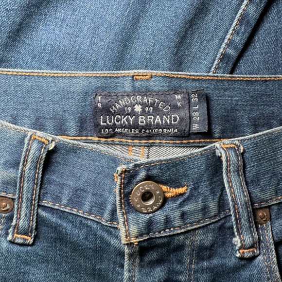 Lucky Brand Jeans Men's Size 28 x 32 Blue 1 Authentic Skinny Denim Casual - Picture 2 of 7